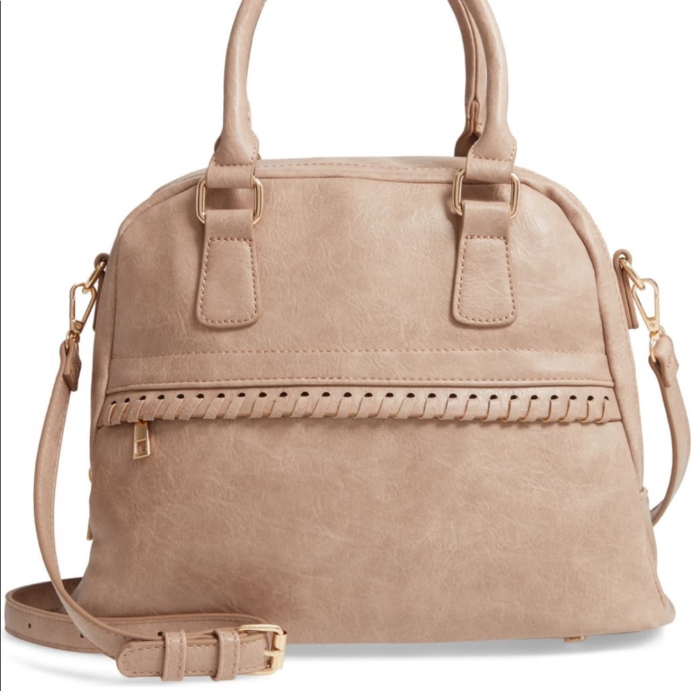 Faux leather satchel